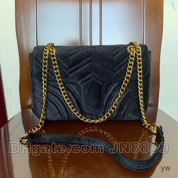 

fashion shoulder bags classic gold chain 26cm velvet heart style women handbag tote messenger handbags ywyw