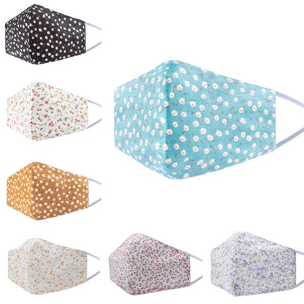 

sunscreen summer three-dimensional mask pure cotton fashion breathable printing dust-proof hanging ear small floral cotton mask