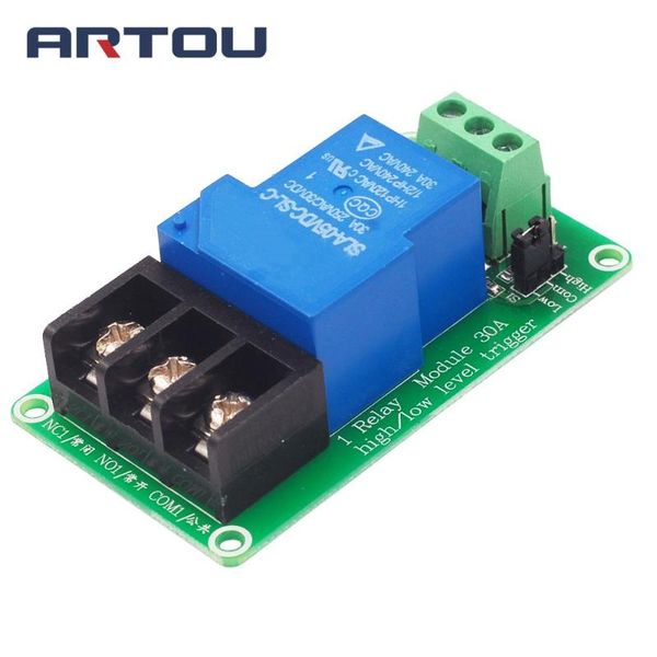 

integrated circuits 5v 12v 24v 1 channel 30a with optocoupler isolation support high and low level trigger relay module current