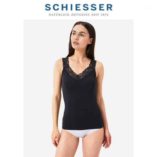 

women's modal lace side camisole e0/18066v camisoles & tanks, Black;white