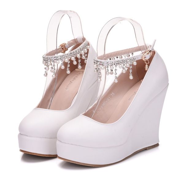 

shoe big size dwaterproof head unique white loop heels wedding shoes, Black