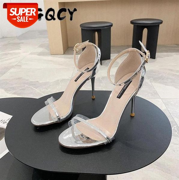 

sandals women laser high heels summer shoes woman fashion buckle strap thin heel casual open toe riband party #yz7y, Black