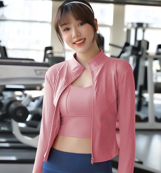 

2021 yoga clothes slimming zipper sports jacket women's long-sleeved tights running fitness autumn and winter models