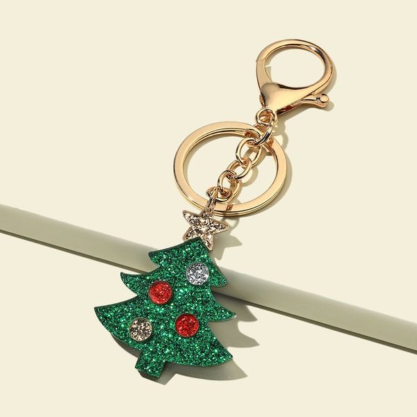 

key rings seri cartoon lovely christmas tree key chain pendant, Slivery;golden