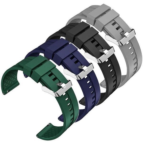 

watch bands 20mm 22mm soft silicone band replacement rubber strap for samsung gear galaxy s2 s3 s4 smart sport chain, Black;brown