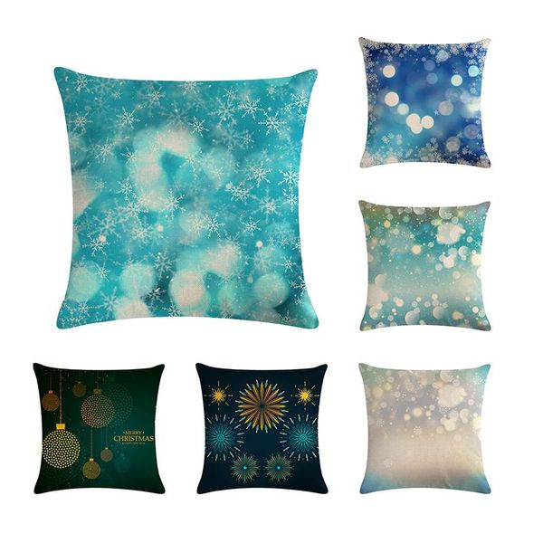 

merry christmas pillow case decoration for home happy year cotton linen snowflake 45x45cm cushion cover cushion/decorative