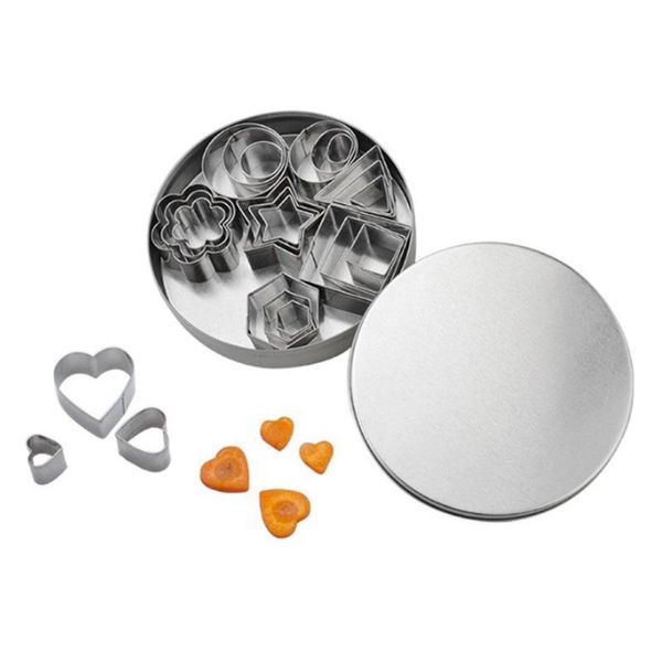 

baking moulds 24pcs/set stainless steel cookie cutters plunger biscuit diy mold star heart cutter mould stencils pastry