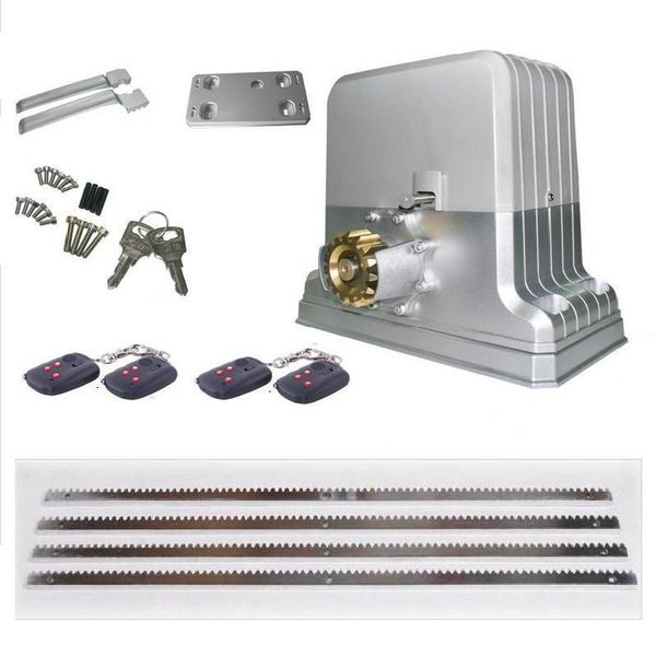 

800kg automatic electric sliding gate motor 4 remote control 4m steel racks(sensor lamp keypad gsm optional) fingerprint access