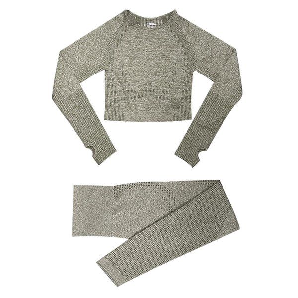 

2/3/5pcs outfit seamless women yoga set workout sportswear gym clothing fitness long sleeve crop high waist leggings sports suits 03, White;red