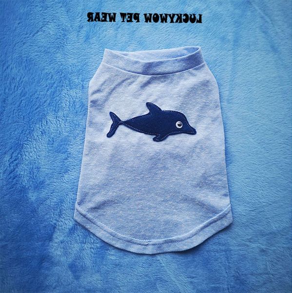 

the dog clothes cat cotton vest dolphin pet thin spring and summer dog clothing cute