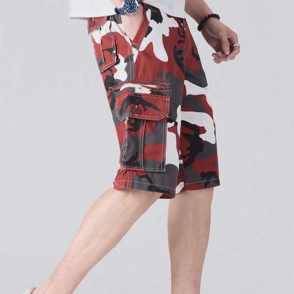 

Men's Shorts Camouflage Cargo Men Casual Pockets Beachshorts Pants Streetwear Loose Baggy Man Clothing NALI, White;black