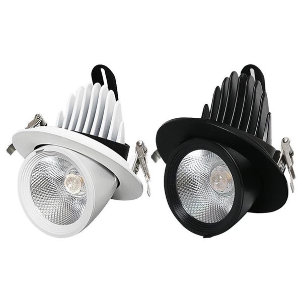 

ceiling lights dimmable embedded retractable led downlights 10w15w20w30w ac85-265v adjustable 360 cob spot indoor lighting