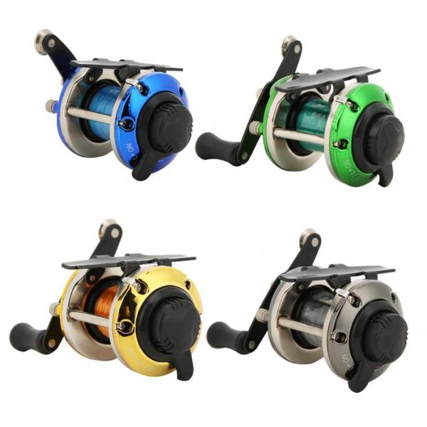 

baitcasting reels portable ice winter fishing reel metal small plate wheel lateral with line tackle accessories
