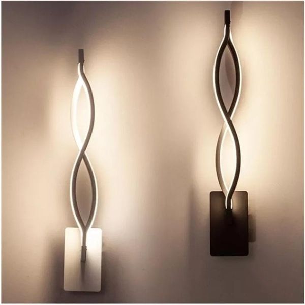 

wall lamp modern minimalist lamps living room bedroom bedside 16w ac85v-260v led sconce black white aisle lighting decoration