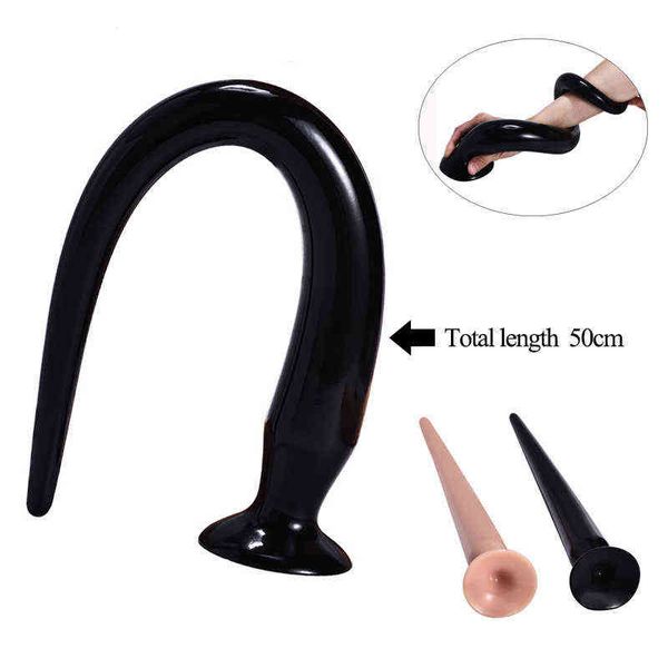 Nxy Sex Anal Toys 50 см Супер длинные анальные задние задницы простаты массажер Snake Dildo Masturbator Продукты для взрослых секс -игрушки для мужчины 1119