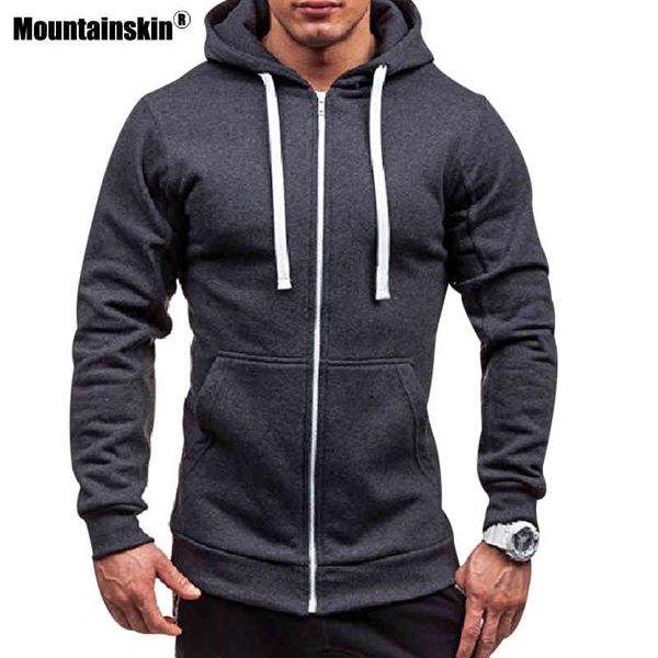 

mountainskin men's hoodies autumn jacket tracksuit outwear hooded coat male long sleeve sweatshirt casual slim sportswear sa573 y0319, Black