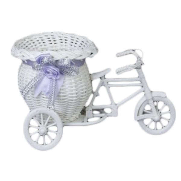 

size diy plastic white tricycle bike design flower basket container for plant decorative flowers & wreaths