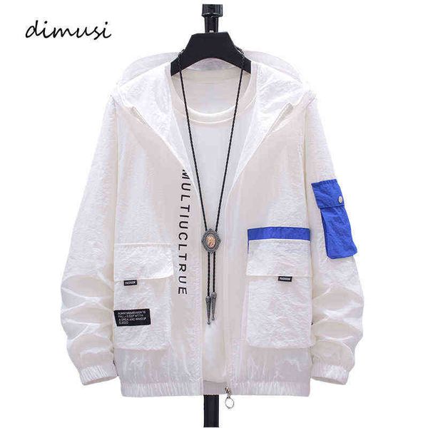 

dimusi men's sunscreen jackets casual male hoody thin breathable coats summer mens slim fit outwear windbreaker jackets clothing y1122, Black;brown