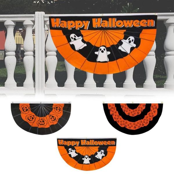 

decorative objects & figurines 3pcs halloween bunting flag hanging pumpkin decor ghost for pleated fan proficient