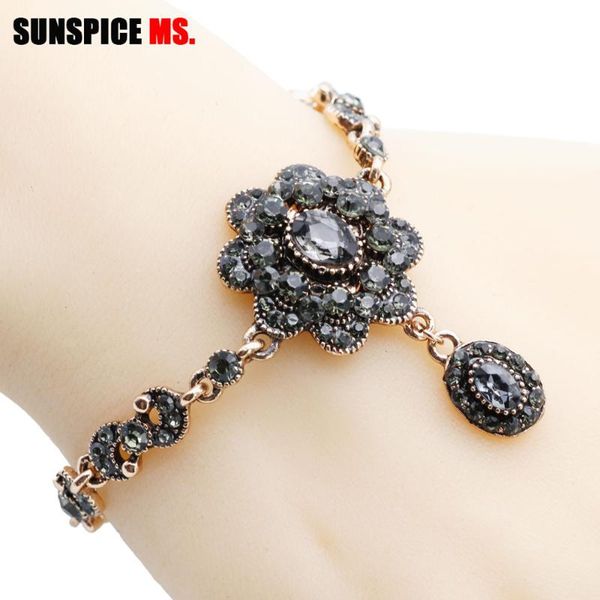 

charm bracelets sunspice ms tukish gray rhinestone for women antique gold color traditional wedding waist jewelry birthday gifts, Golden;silver