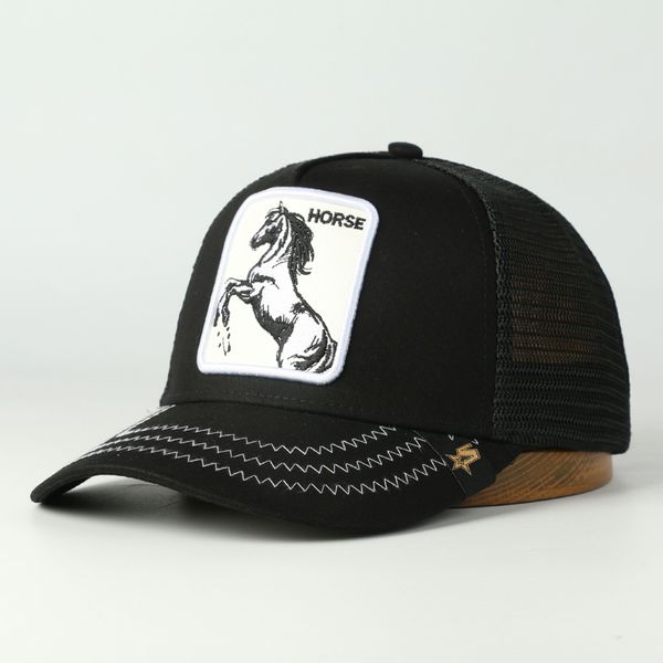 

popular stallion horse trucker hat animal family mesh sport cap, Blue;gray