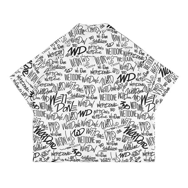 

2021 we11done t-shirt signature graffiti printing full letters log0 short-sleeved shirt men and women we11done t-shirt, White;black