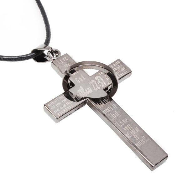 

pendant necklaces yal [vip] retro necklace men's and women's universal color retaining cross scripture, Silver