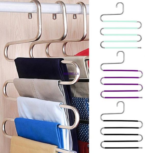 

hangers & racks 5 layers s shape clothes pants storage cloth rack multilayer closet organizer 1pc