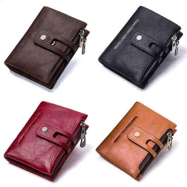 Nxy Wallet Contacts cartera Corta De Piel Autntica Para Mujer Monedero Pequeo Con Cremallera Rfid Portatarjetas 0212