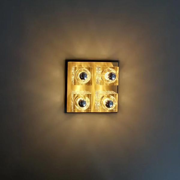 

ceiling lights post-modern all-copper lamp simple hong kong crystal living room square household luxury bedroom