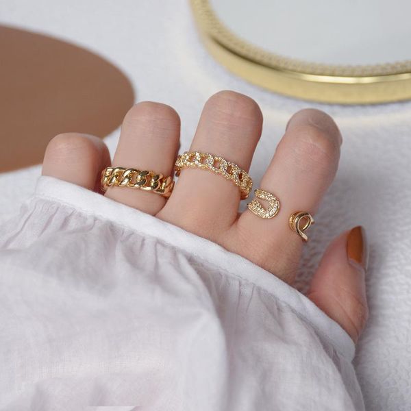 

shiny side fashion brand jewelry crystal link engagement rings for women gift adjustable open wedding cluster, Golden;silver