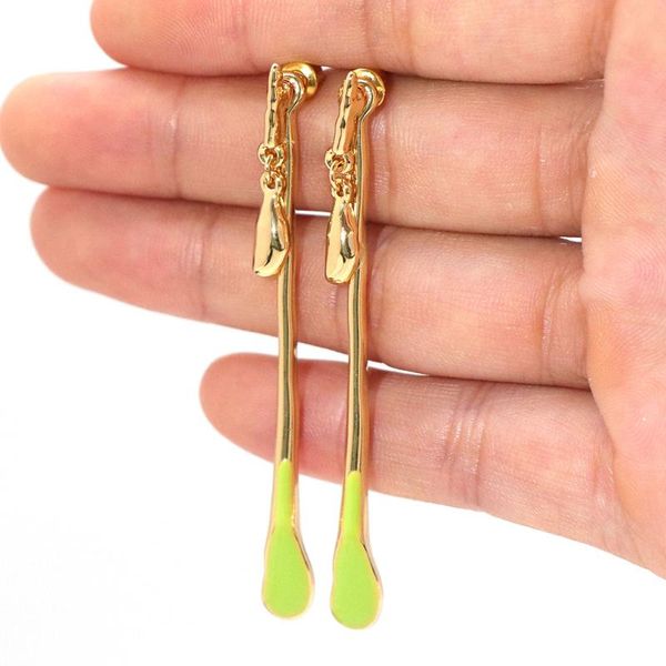 

stud candy color long line smooth earrings jewelry making findings, Golden;silver