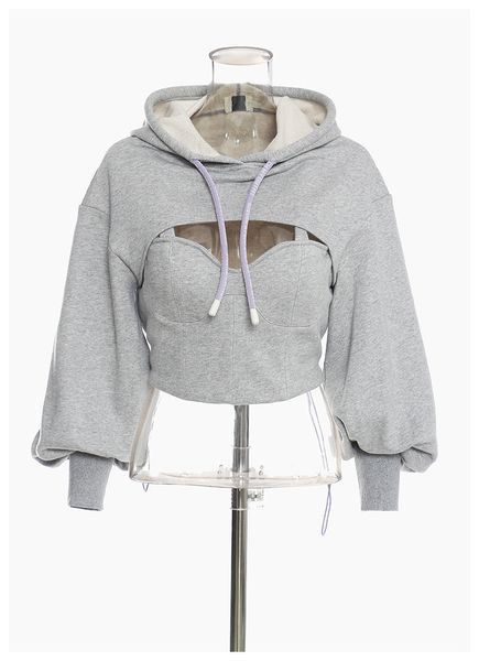 

hoodies Sexy, cool fashion, fake sweater vest with two-piece casual hoodie., Black