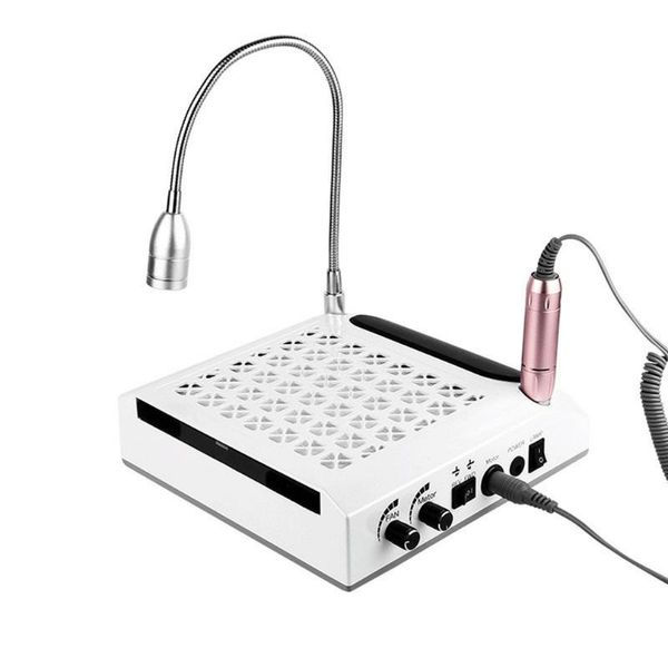 

nail dryers 80w 4 in 1 strong power dust collector uv gel polisher drills lighting lamp hand pad vacuum cleaner