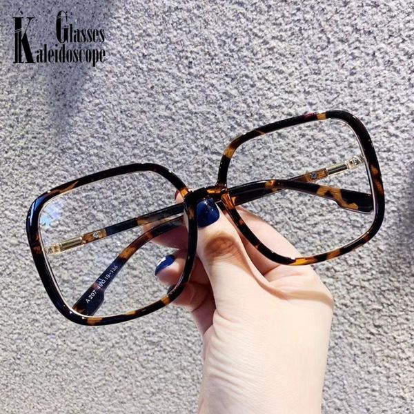 

fashion sunglasses frames men women anti-blue light glasses frame vintage large square eyeglasses blocking blue-ray oversized spectacles, Black