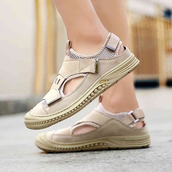 

slippers men's sandals beach flat casual breathable and comfortable slip-on summer outdoor light hole shoes 38-46 24t5, Black