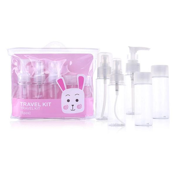 

5pcs/set travel mini makeup cosmetic face cream pot bottles plastic transparent empty eyeshadow make up container bottle storage & jars