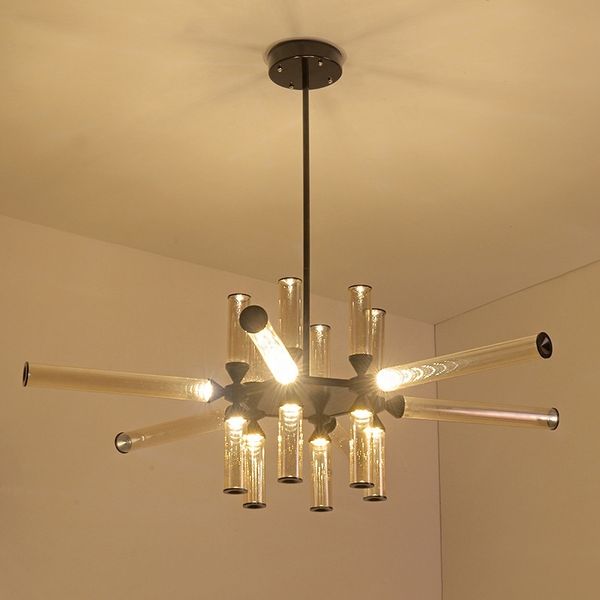 

italian simple art glass creative led lamp living room dining coffee shop personality project model chandelier