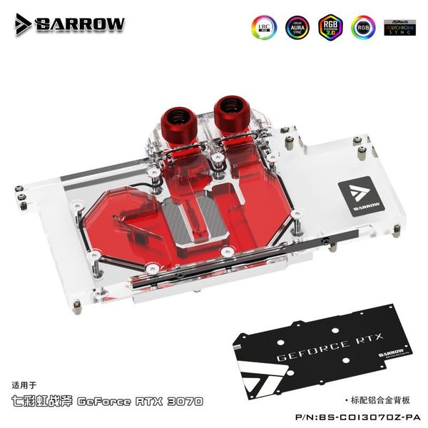 

full coverage water block use for colorful geforce rtx 3070 gpu card header a-rgb copper radiator cooling fans & coolings