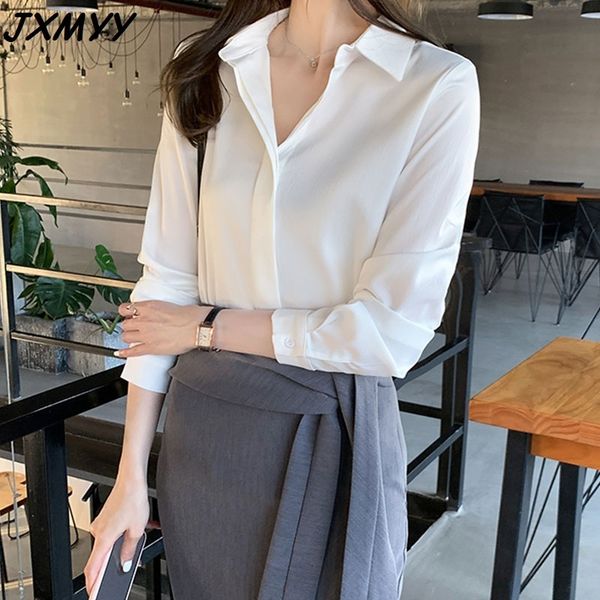 

han edition joker design feeling will spring a new leisure long-sleeved shirt frock in the spring jxmyy 210412, White