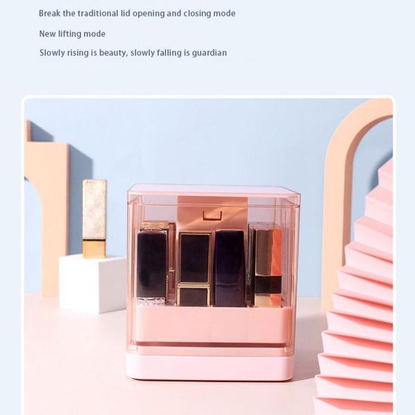 

eyebrow tools & stencils lip gloss storage rotating display stand lipstick holder cosmetic organizer box case transparent plastic makeup