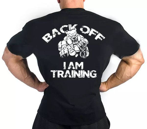 

Back Off Dog Training Gym Bodybuilding Workout Motivation MMA T-Shirt TEE, White;black
