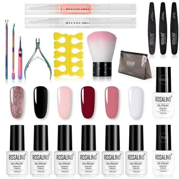 

nail art kits rosalind sets for manicure gel polish kit uv led lamp extension soak off base coat set