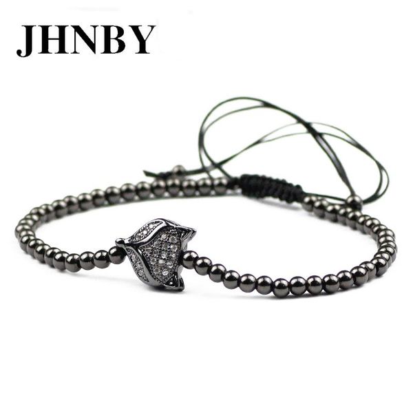 

charm bracelets jhnby animal charms men braided rope bangle 3mm copper beads zircon cz gun black color bracelet fashion women jewelry gift, Golden;silver