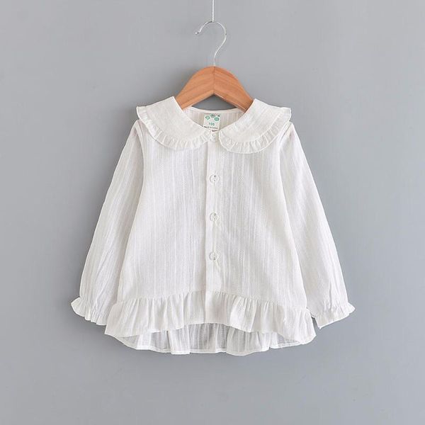 

shirts #lhe47 baby girls ruffles solid blouses, White;black