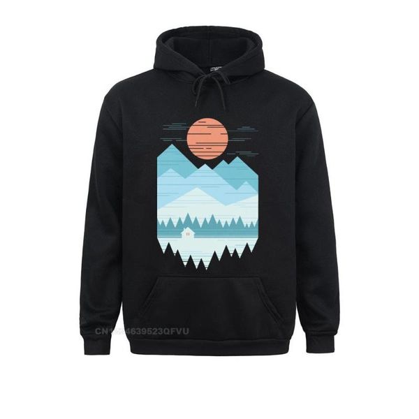 

men's hoodies & sweatshirts cabin in the snow hoodie men mountains wilderness hiking harajuku women trekking outdoors camping novelty t, Black