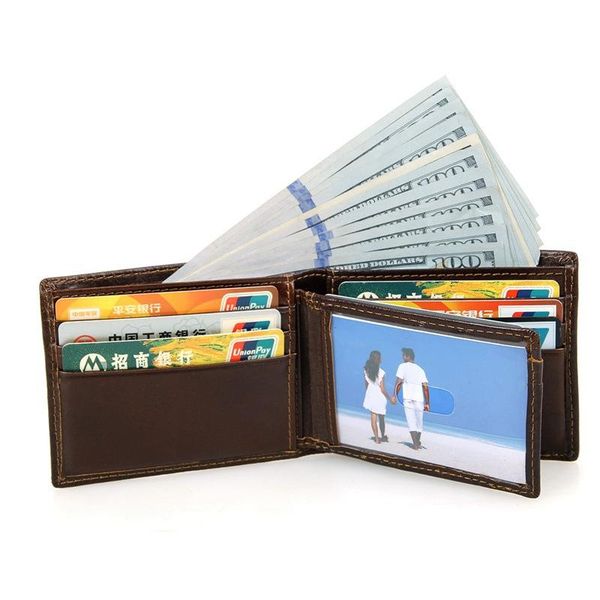 

wallets men wallet genuine leather casual for short standard card holders vintage luxury man purse, Red;black