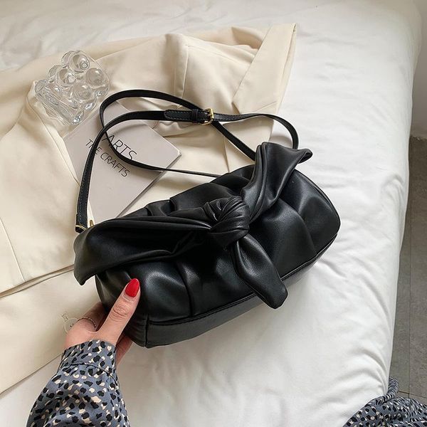 

evening bags messenger bag leather women's 2021 trendy net red one-shoulder female simple armpit fold cloud