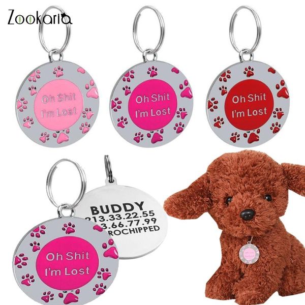 

dog tag,id card customized cat name tag engraving i'm lost pet collar accessories id tags collars 25x25mm