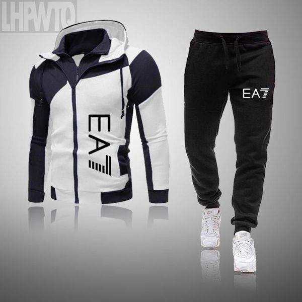 

men's tracksuits 2021 spring and winter hoodie set brand sportswear pullover + sweatpants jogging 3xl sports, Gray